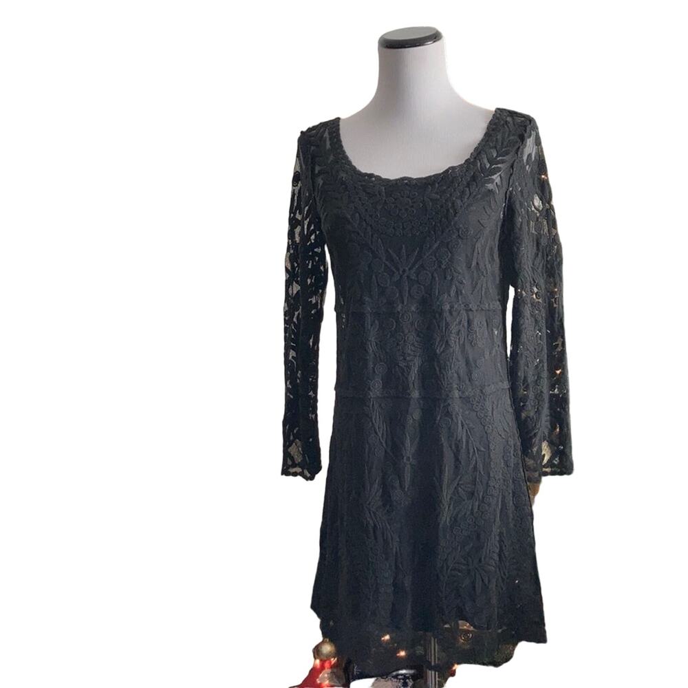 Express Black Lace Pullover A-line Dress, Size S